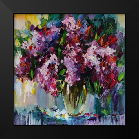 Bright Crystal Black Modern Wood Framed Art Print by Bond