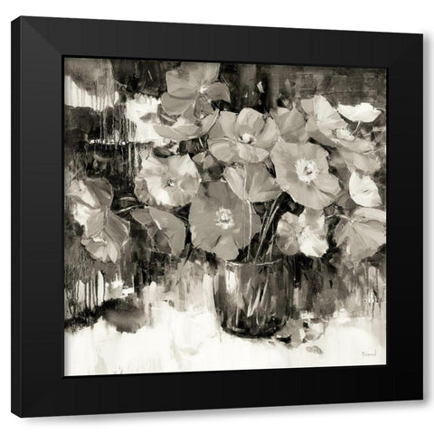 Flowers Fragrance BW Black Modern Wood Framed Art Print by Bond