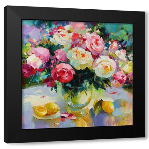 Sunny Fresh Black Modern Wood Framed Art Print with Double Matting by Bond