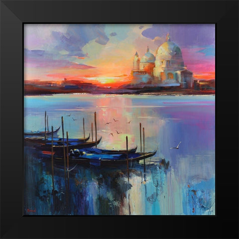 Fresh Mood Black Modern Wood Framed Art Print by Bond