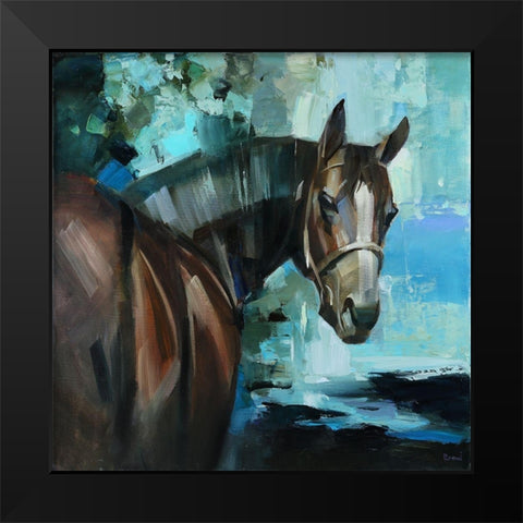 The Night Walk Black Modern Wood Framed Art Print by Bond