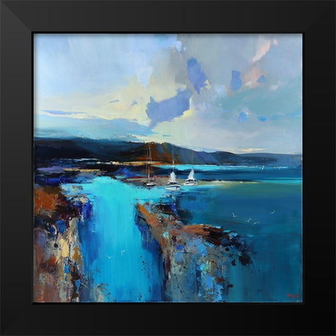 Cool Watere Black Modern Wood Framed Art Print by Bond