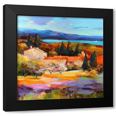A Garden on the Lagoon Black Modern Wood Framed Art Print with Double Matting by Bond