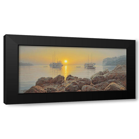 Sunrise Black Modern Wood Framed Art Print by Adamov, Alexey
