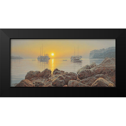 Sunrise Black Modern Wood Framed Art Print by Adamov, Alexey