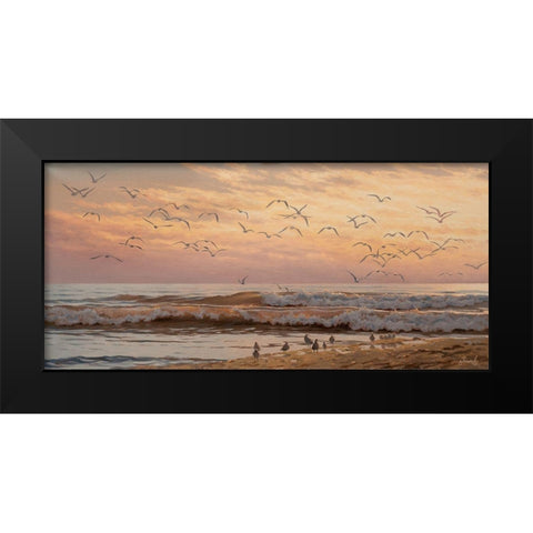Seagulls  Black Modern Wood Framed Art Print by Adamov, Alexey