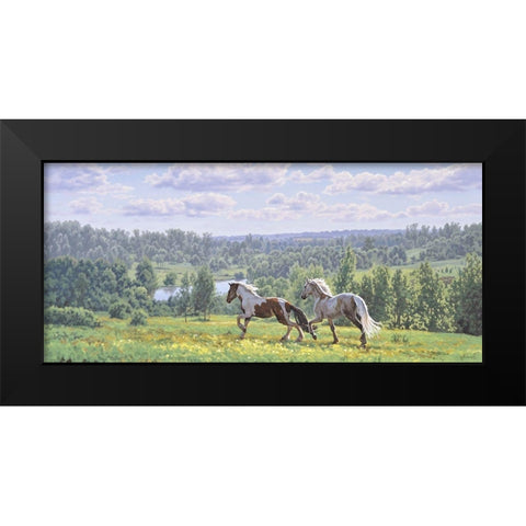 Open Spaces Black Modern Wood Framed Art Print by Adamov, Alexey