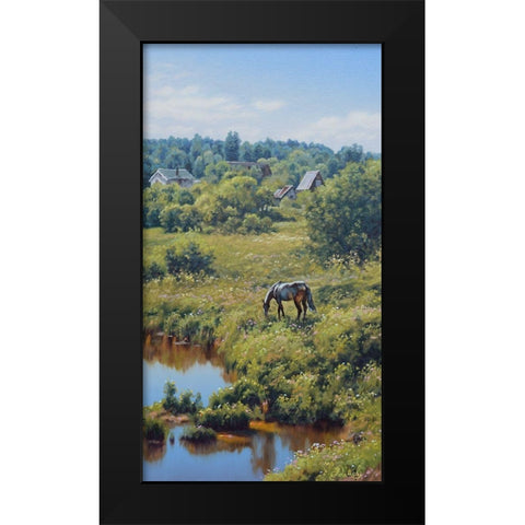 Etude near Village Nikolayaevka Black Modern Wood Framed Art Print by Adamov, Alexey