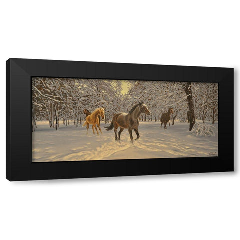 In the Winter Black Modern Wood Framed Art Print with Double Matting by Adamov, Alexey