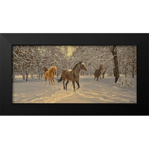 In the Winter Black Modern Wood Framed Art Print by Adamov, Alexey