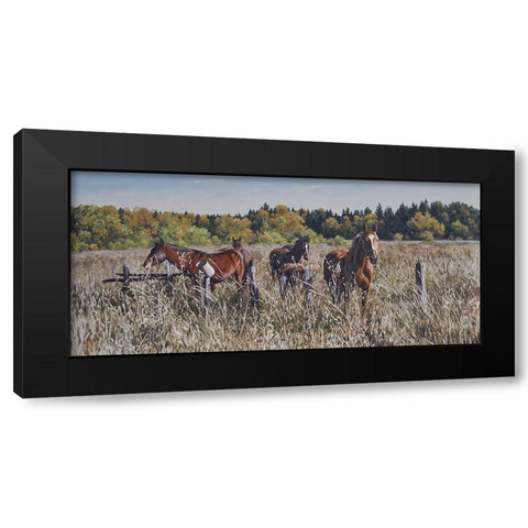 Free Run Black Modern Wood Framed Art Print by Adamov, Alexey