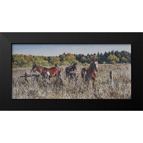 Free Run Black Modern Wood Framed Art Print by Adamov, Alexey