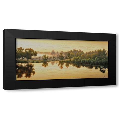 Warm Sunrise Black Modern Wood Framed Art Print with Double Matting by Adamov, Alexey