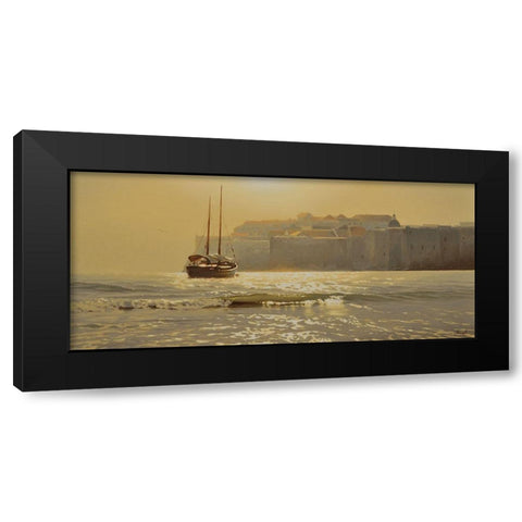 By Walls from Old City Black Modern Wood Framed Art Print with Double Matting by Adamov, Alexey