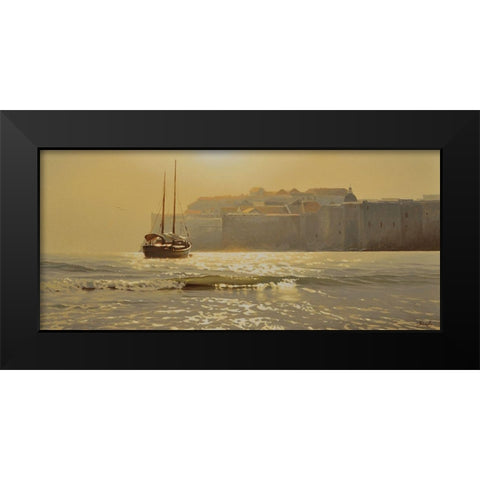 By Walls from Old City Black Modern Wood Framed Art Print by Adamov, Alexey