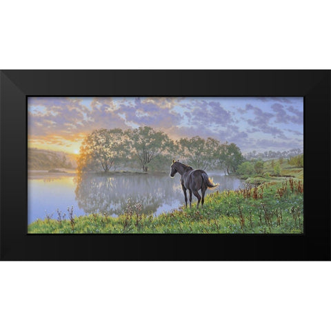 Sunrise Black Modern Wood Framed Art Print by Adamov, Alexey