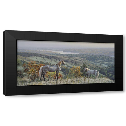 Spaces Black Modern Wood Framed Art Print with Double Matting by Adamov, Alexey
