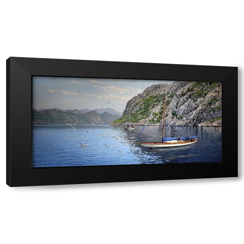 Drive by the Rocks Black Modern Wood Framed Art Print with Double Matting by Adamov, Alexey
