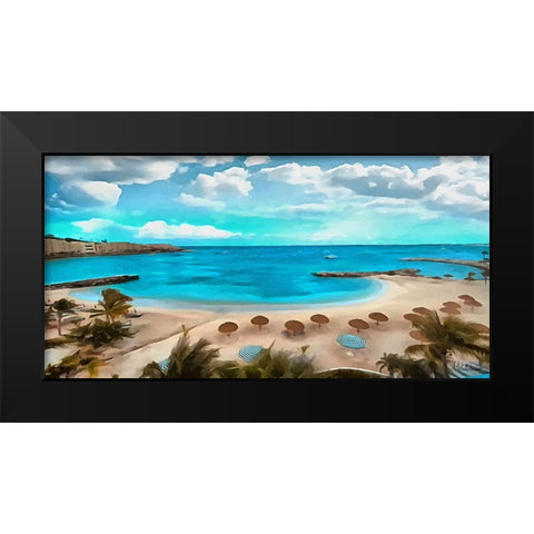 The Beach III Black Modern Wood Framed Art Print by Medeiros, Celito