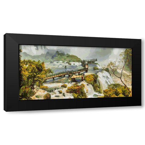 Iguazu Watterfalls I Black Modern Wood Framed Art Print with Double Matting by Medeiros, Celito
