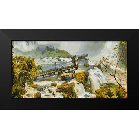 Iguazu Watterfalls I Black Modern Wood Framed Art Print by Medeiros, Celito