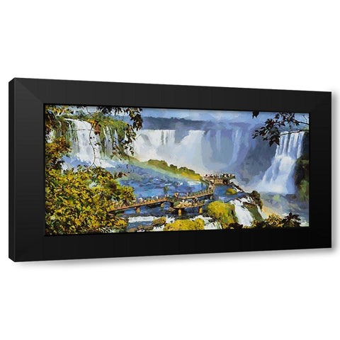 Iguazu Watterfalls IV Black Modern Wood Framed Art Print by Medeiros, Celito