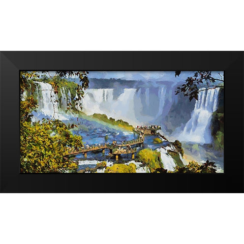 Iguazu Watterfalls IV Black Modern Wood Framed Art Print by Medeiros, Celito
