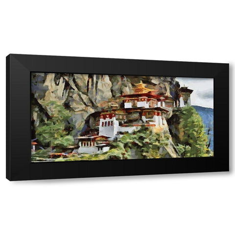 An Asian Monastery Black Modern Wood Framed Art Print with Double Matting by Medeiros, Celito
