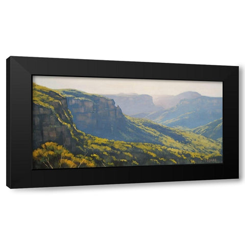 Govetts Leap Blue Mountains Black Modern Wood Framed Art Print with Double Matting by Gercken, Graham