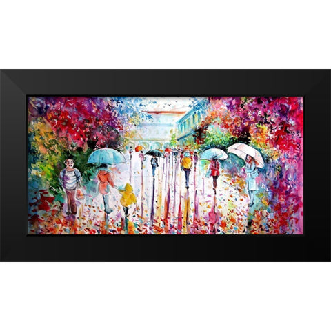 Colorful Fall in the City Black Modern Wood Framed Art Print by Kovacs, Anna Brigite