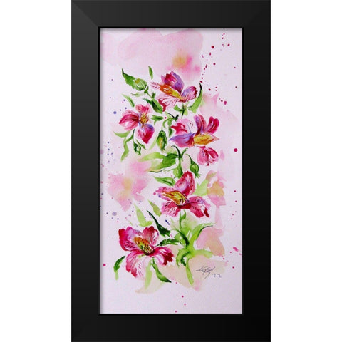 Tropical Floral II Black Modern Wood Framed Art Print by Kovacs, Anna Brigite