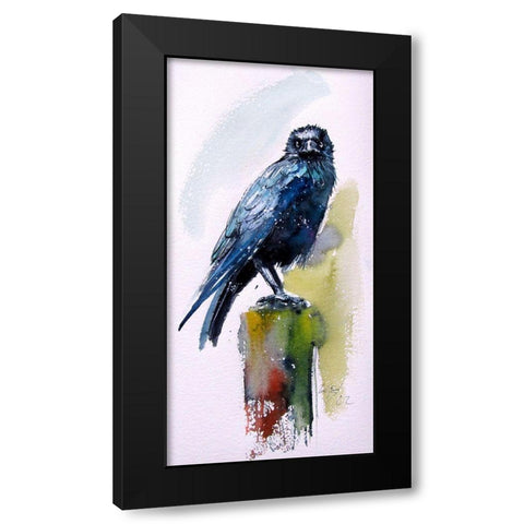 Crow Black Modern Wood Framed Art Print with Double Matting by Kovacs, Anna Brigite