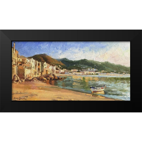 Cefalu Sicily Evening Black Modern Wood Framed Art Print by Strube, Ling