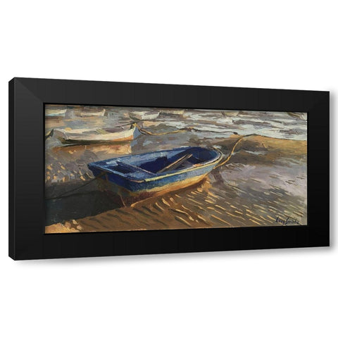 A Boat in Cadiz Black Modern Wood Framed Art Print by Strube, Ling