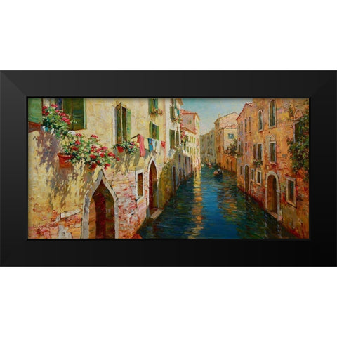 Flowers of Venice Black Modern Wood Framed Art Print by Obuchovsky, Yury