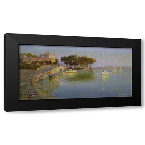Evening Black Modern Wood Framed Art Print with Double Matting by Obuchovsky, Yury