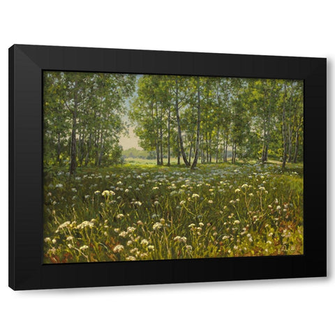 Spring Landscape III Black Modern Wood Framed Art Print with Double Matting by Adamov, Alexey