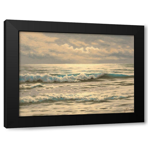 Just Waves Black Modern Wood Framed Art Print by Adamov, Alexey