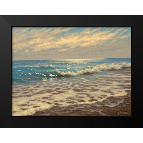 Waves by the coast Black Modern Wood Framed Art Print by Adamov, Alexey