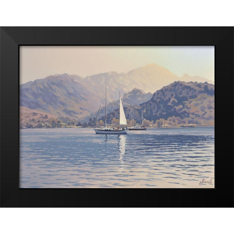 By warm Shore Black Modern Wood Framed Art Print by Adamov, Alexey