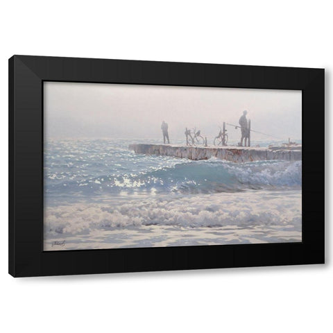 Marevo Black Modern Wood Framed Art Print by Adamov, Alexey