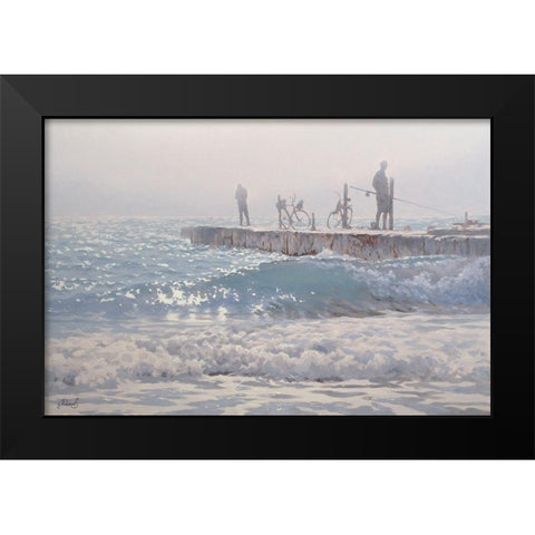 Marevo Black Modern Wood Framed Art Print by Adamov, Alexey