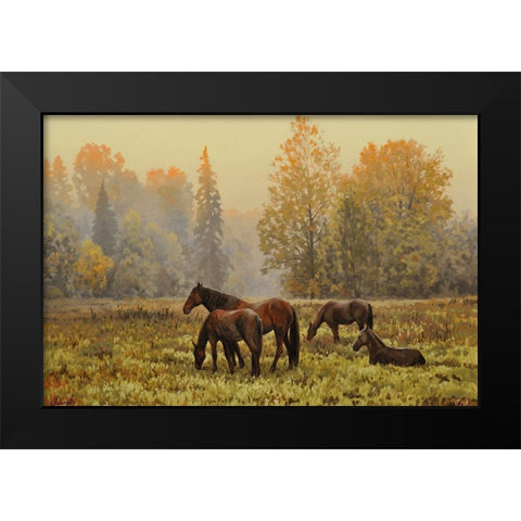 In the Silent Wood Black Modern Wood Framed Art Print by Adamov, Alexey