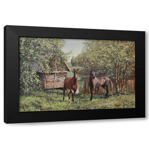 In the Spring Black Modern Wood Framed Art Print by Adamov, Alexey