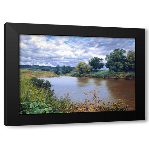 Hot Summer Black Modern Wood Framed Art Print with Double Matting by Adamov, Alexey