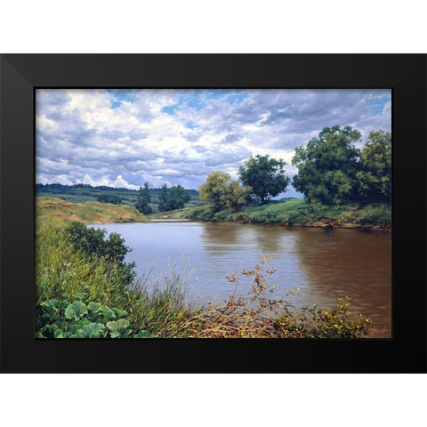 Hot Summer Black Modern Wood Framed Art Print by Adamov, Alexey