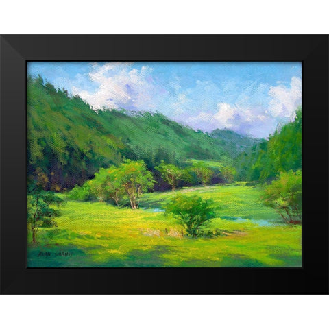 Summer Greens Black Modern Wood Framed Art Print by Chaney, Alan
