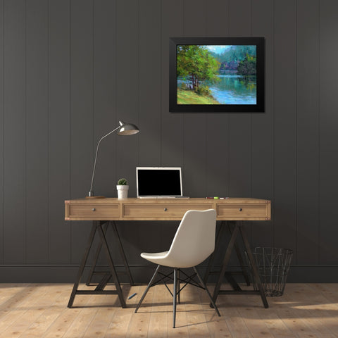 Blue River Black Modern Wood Framed Art Print by Chaney, Alan