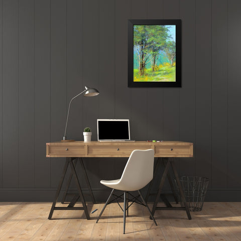 Trees in Spring Black Modern Wood Framed Art Print by Chaney, Alan