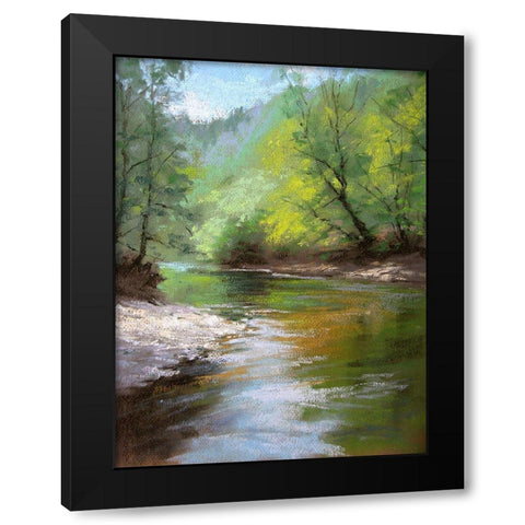 River Bank Black Modern Wood Framed Art Print by Chaney, Alan